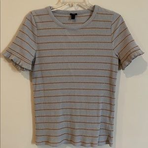 Gray ribbed sweater with metalic thread Size M